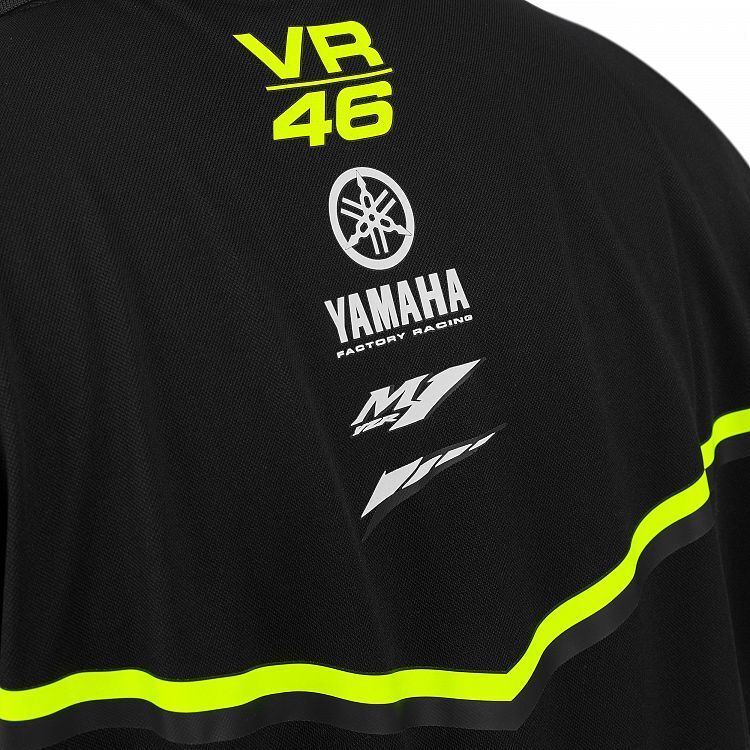 VR46 Official Valentino Rossi Black Yamaha Mans Polo - Ykmpo 315604