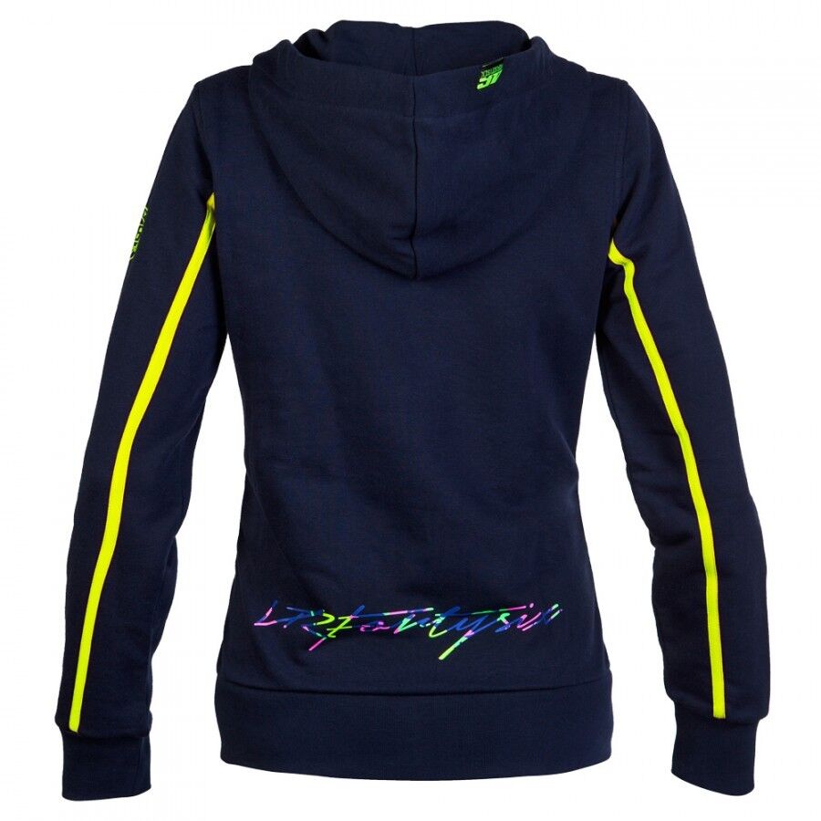 Official VR46 Womans Painted Navy Hoodie - Vrwfl 206102