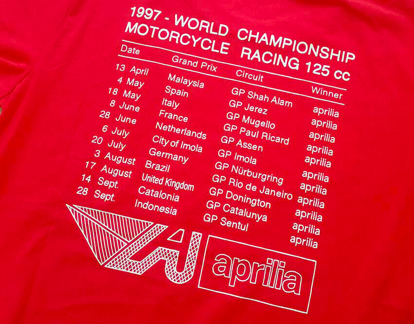 Official Aprilia Rsw125 Red T Shirt - A1Tsmc18Vin1R0