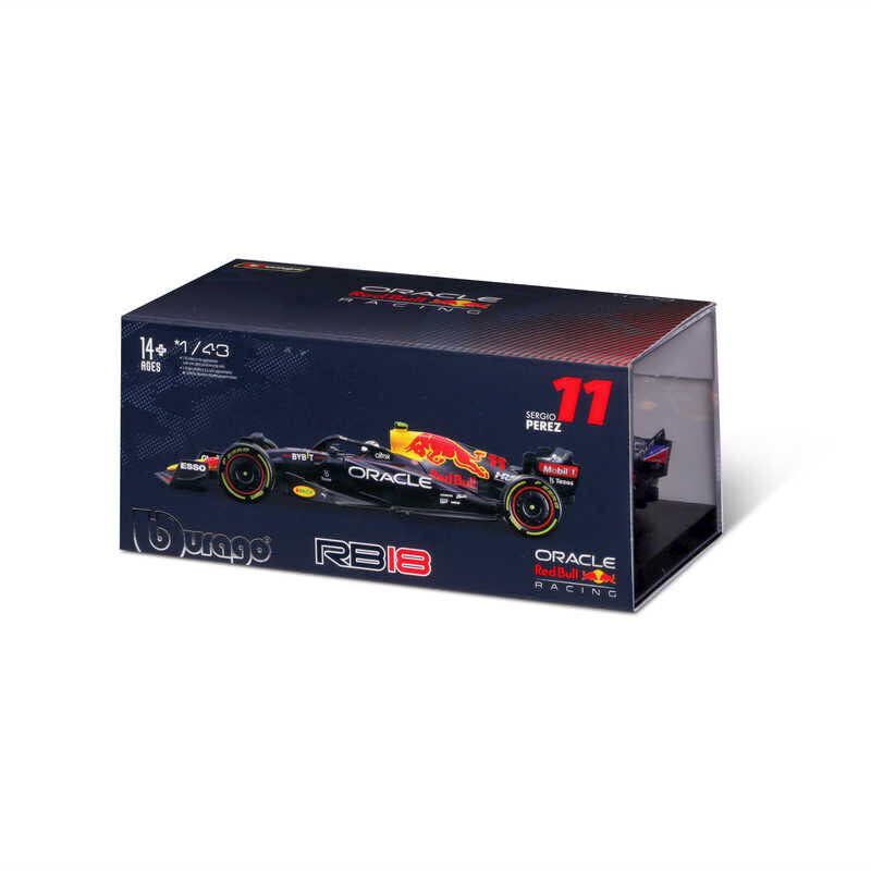 Red Bull Racing Rb18 Perez With Helmet 1:43 Bburago Model - B18-38062P