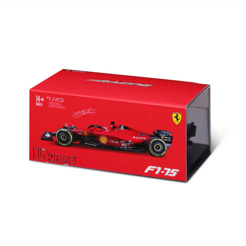 Ferrari F1-75 Charles Leclerc With Helmet 1:43 Bburago Model - B18-36831L