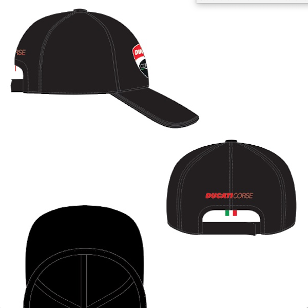 Official Ducati Corse Badge Patch Black Baseball Cap - 19 46007