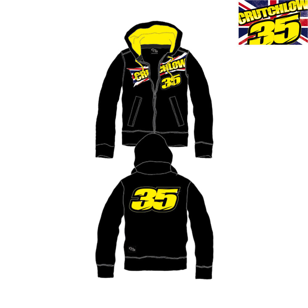 New Official Cal Crutchlow 35 Black Zip Up Hoodie Fleece - Ccmfl69204