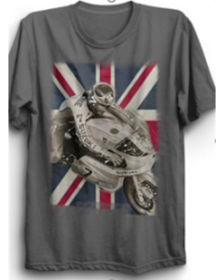 Barry Sheene Union Jack Heather T Shirt - 17H&L-297At