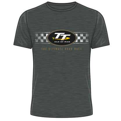 Official Isle Of Man TT Races Dark Heather Retro T'Shirt - 19Ats5