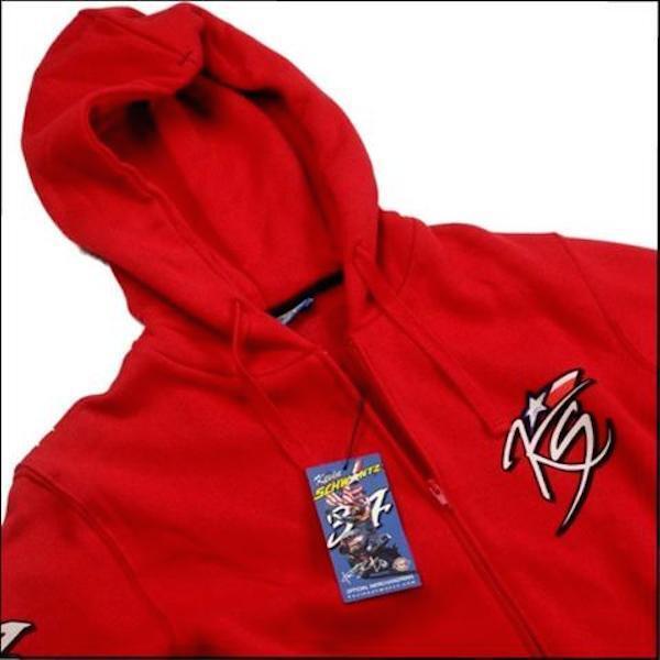 New Official Kevin Schwantz Red Zip Up Hoodie