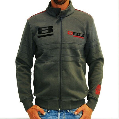 New Official Bimota Mans Grey Full Zip Fleece