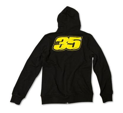 New Official Cal Crutchlow 35 Black Zip Up Hoodie Fleece - Ccmfl69204