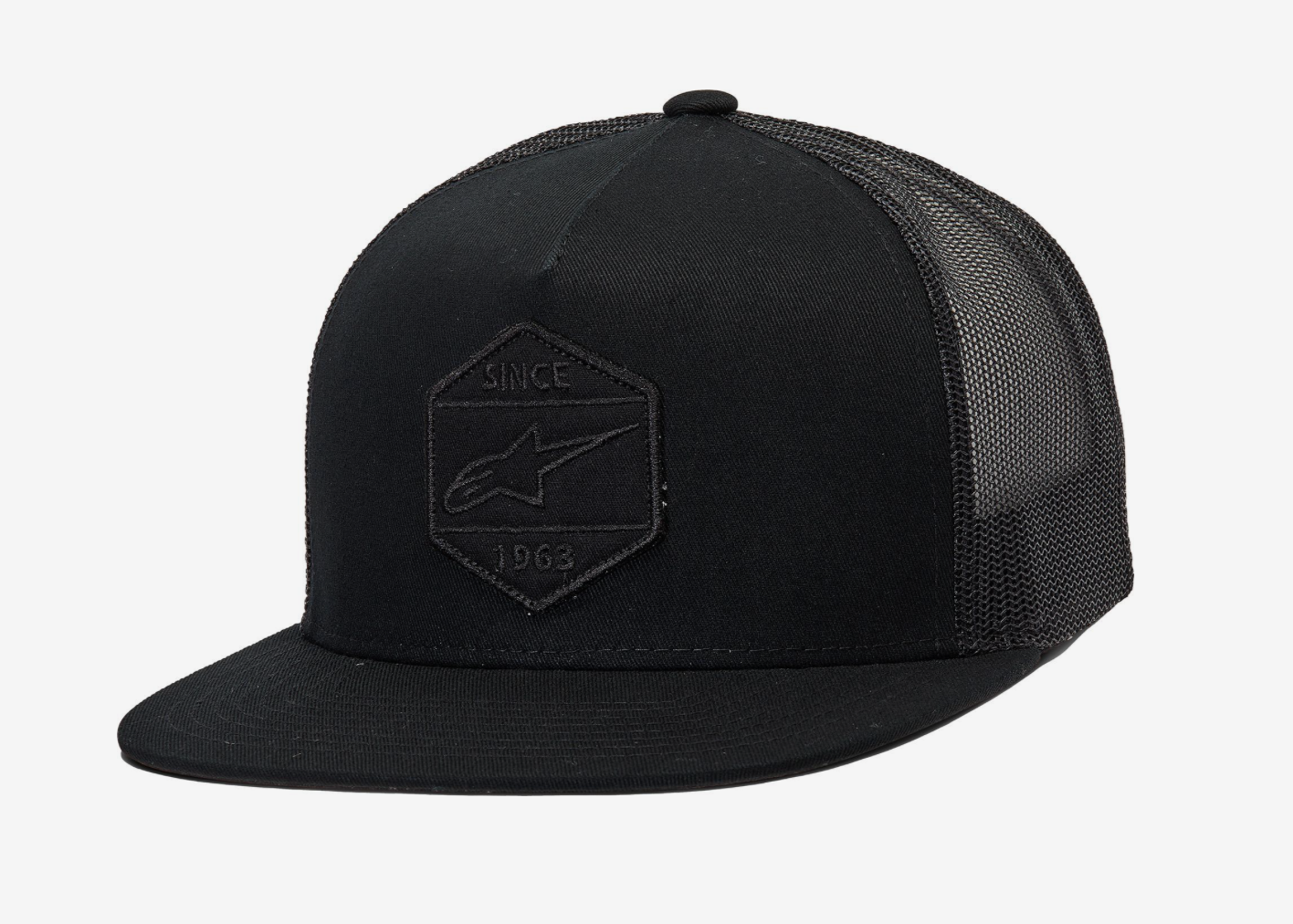 Alpinestars Bolt Truckers Flat Peak Black Baseball Cap - 1213 81014 1010