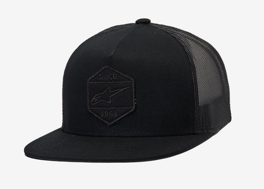 Alpinestars Bolt Truckers Flat Peak Black Baseball Cap - 1213 81014 1010