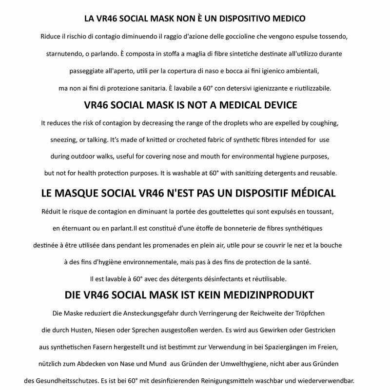 VR46 Official Valentino Rossi Kid's Social Mask Yellow - Vruma 407511