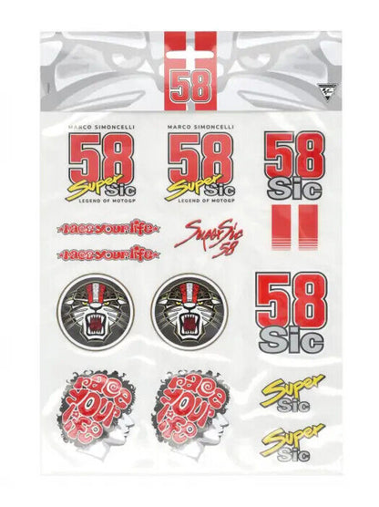 Official Marco Simoncelli Super Sic Large Sticker Set - 22 55002