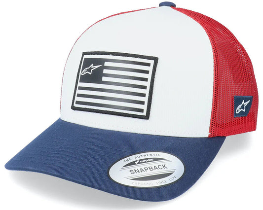 Alpinestar Flag Red White & Blue Snapback Baseball Cap - 1211 81013