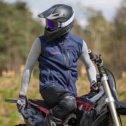 24MX Team Softshell Jacket With Detachable Sleeves Blue -