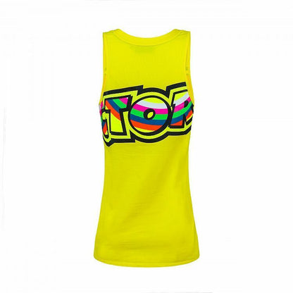 Official Valentino Rossi VR46 Yellow Woman's Tank Top - Vrwtt 307401