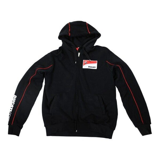 New Official Ducati Corse Black Zip Up Hoodie - 13 26006