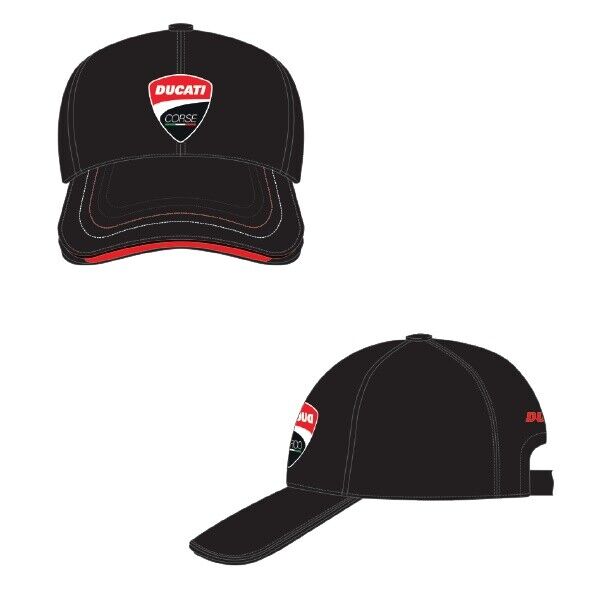 Official Ducati Corse Badge Patch Black Baseball Cap - 19 46007