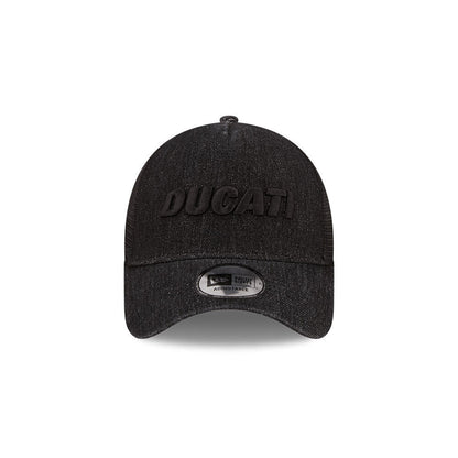 Official Ducati Corse Tonal Denim Black 9Forty A-Frame Trucker Cap - 60284557