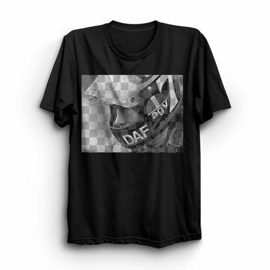 Barry Sheene Chequered Flag Black T Shirt - 18Hl-458At-Black