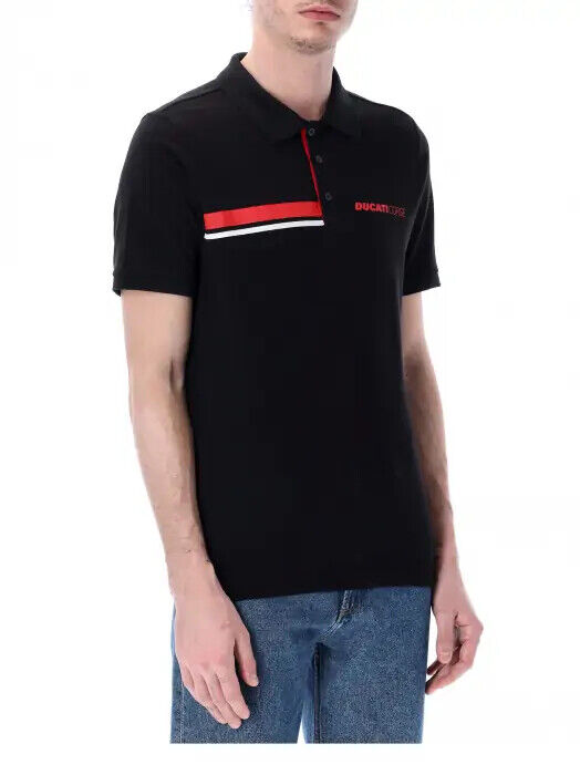Official Ducati Corse Racing Black Polo Shirt - 23 16001