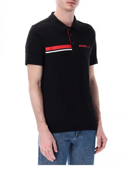 Official Ducati Corse Racing Black Polo Shirt - 23 16001