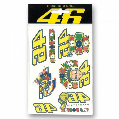 Official VR46 Sticker, Tattoo & Keyring Bundle !