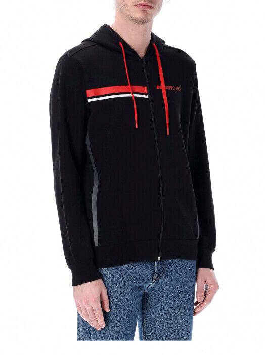 Official Ducati Corse Black Zip Up Hoodie - 23 26002