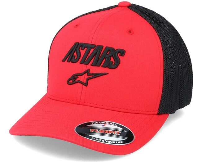 Alpinestar Angle Stretch Mesh Red/Black Flexfit Baseball Cap - 1230 81011