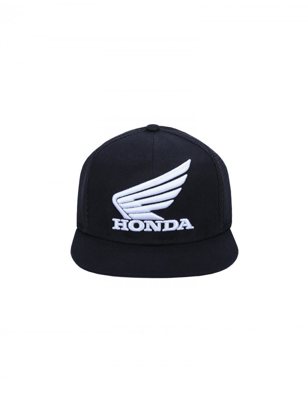 Official Honda Wing Black Truckers Flat Peak Cap - 18 48003