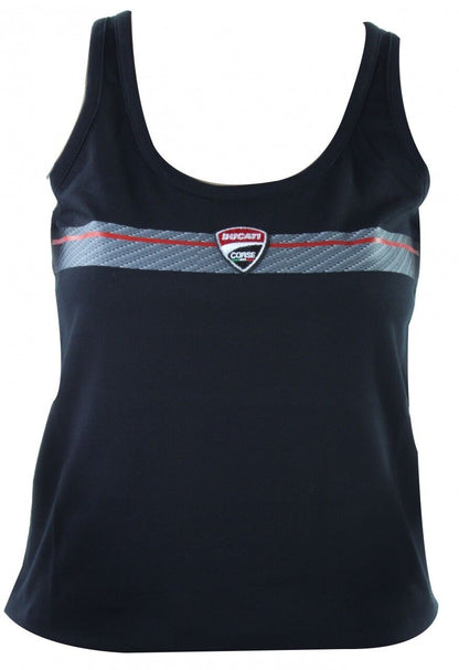 New Official Ducati Corse Womans Black Tank Top - 13 36008