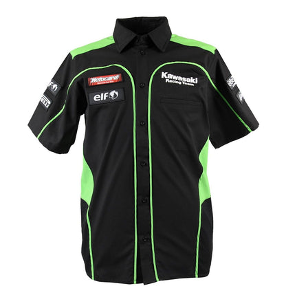 New Official Kawasaki Motocard Team Race Wear Black/Green Shirt 15 91505
