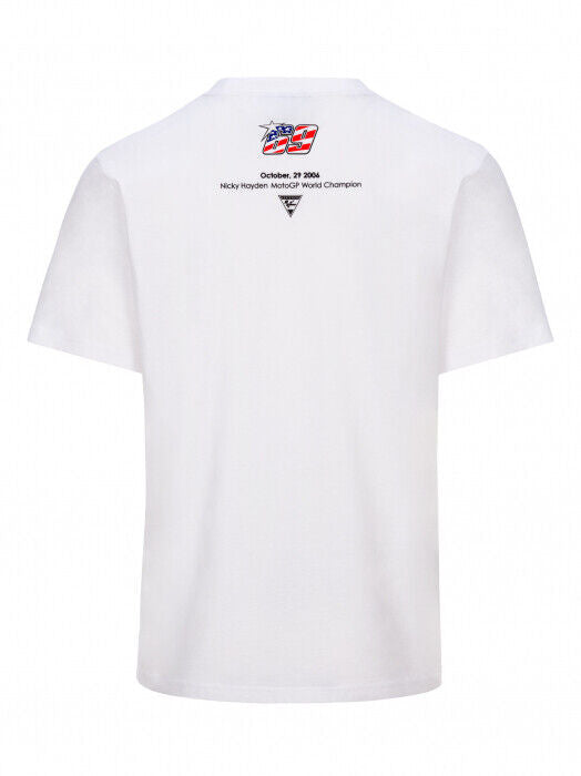 Official Nicky Hayden 69 American Flag White T-Shirt - 20 34002