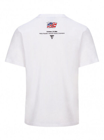Official Nicky Hayden 69 American Flag White T-Shirt - 20 34002