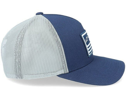 Alpinestar Flag Blue & Grey Truckers Adjustable Baseball Cap - 1211 81013