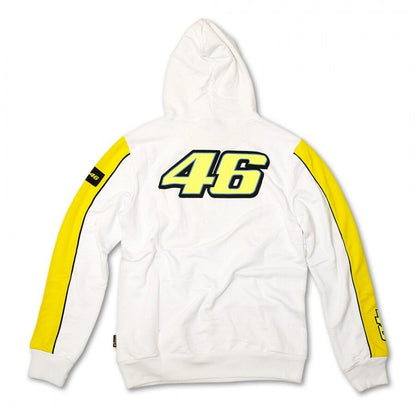 Official Valentino Rossi VR46 Sun And Moon White Hoodie Fleece - Vrmfl 51806