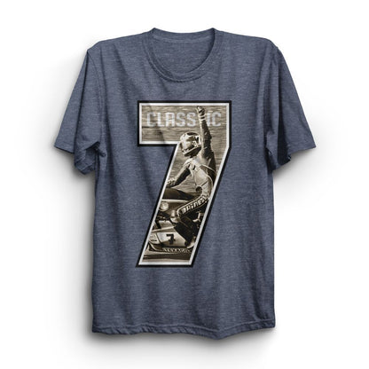 Barry Sheene Classic Heather No. 7 T Shirt -18Hl-459At-Heather Navy