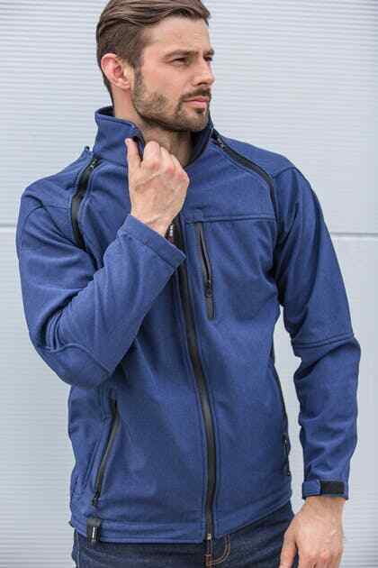 24MX Team Softshell Jacket With Detachable Sleeves Blue -