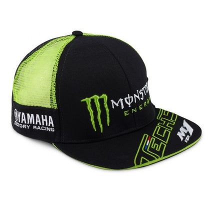 Official Tech 3 Monster Yamaha Flat Peak Mesh Baseball Cap -18T3M-Bbc-Green-Fp