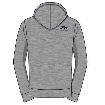 Isle Of Man TT Races Official Grey And Navy Woman's Pull Over Hoodie - 19Lh2