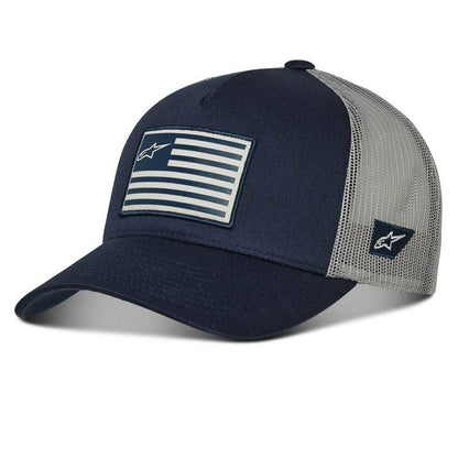Alpinestar Flag Blue & Grey Truckers Adjustable Baseball Cap - 1211 81013
