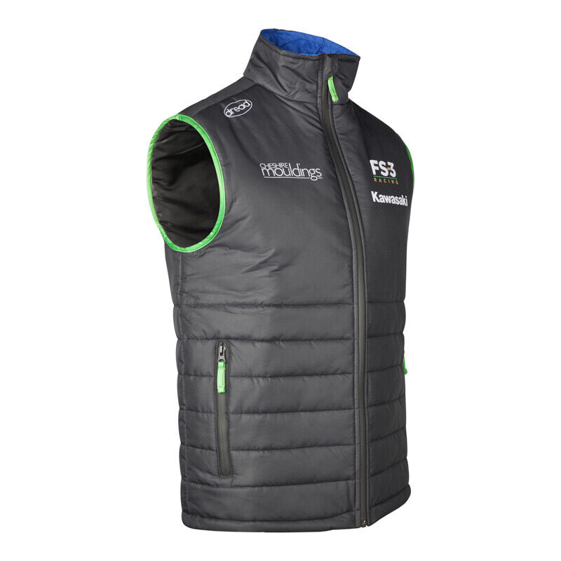 Official Kawasaki Fs3 Team Race Wear Body Warmer / Gilet - Z22Bsfsktg