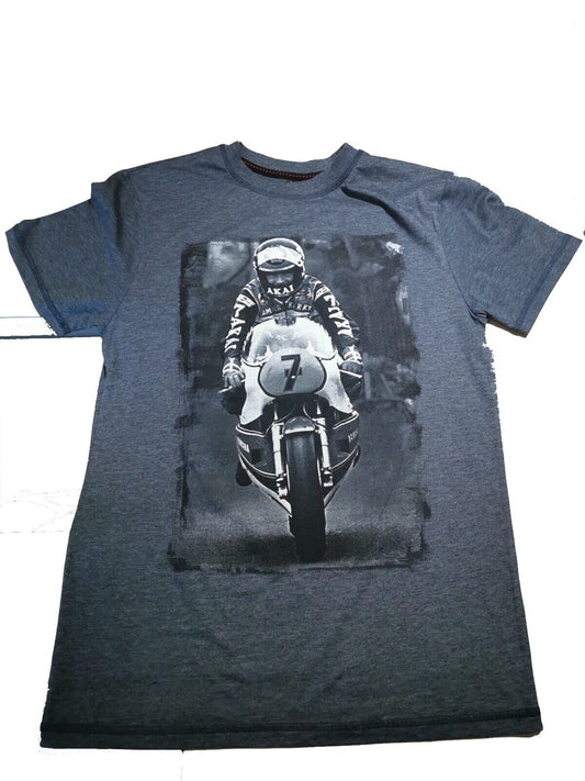 Barry Sheene Grey Picture T Shirt