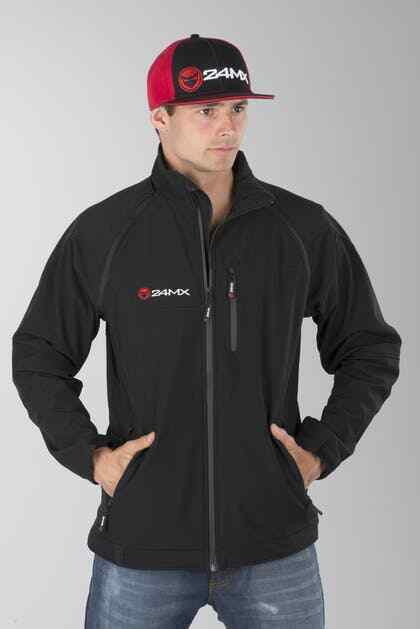 24MX Team Softshell Jacket With Detachable Sleeves Black -