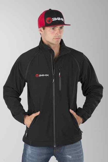 24MX Team Softshell Jacket With Detachable Sleeves Black -