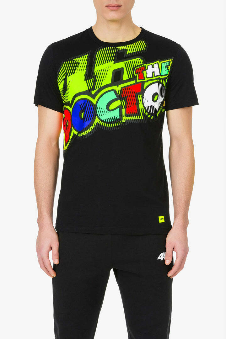 Official Valentino Rossi VR46 The Doctor Black T-Shirt - Vrmts 430204