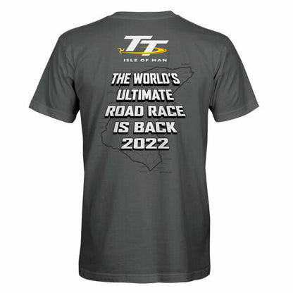 Official Isle Of Man TT Races 2022 TT Is Back Charcoal T'Shirt - 22Ats10C