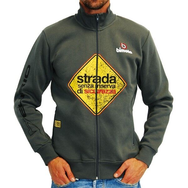 New Official Bimota Mans Grey Full Zip Fleece
