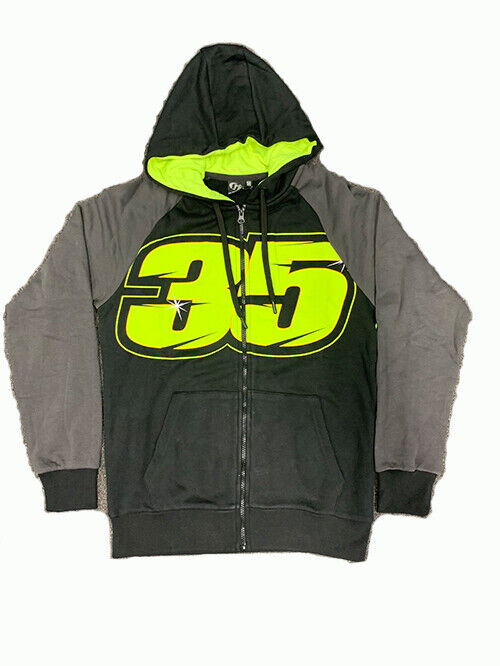 New Official Cal Crutchlow 35 Black Zip Up Hoodie Fleece - Ccmfl 345804