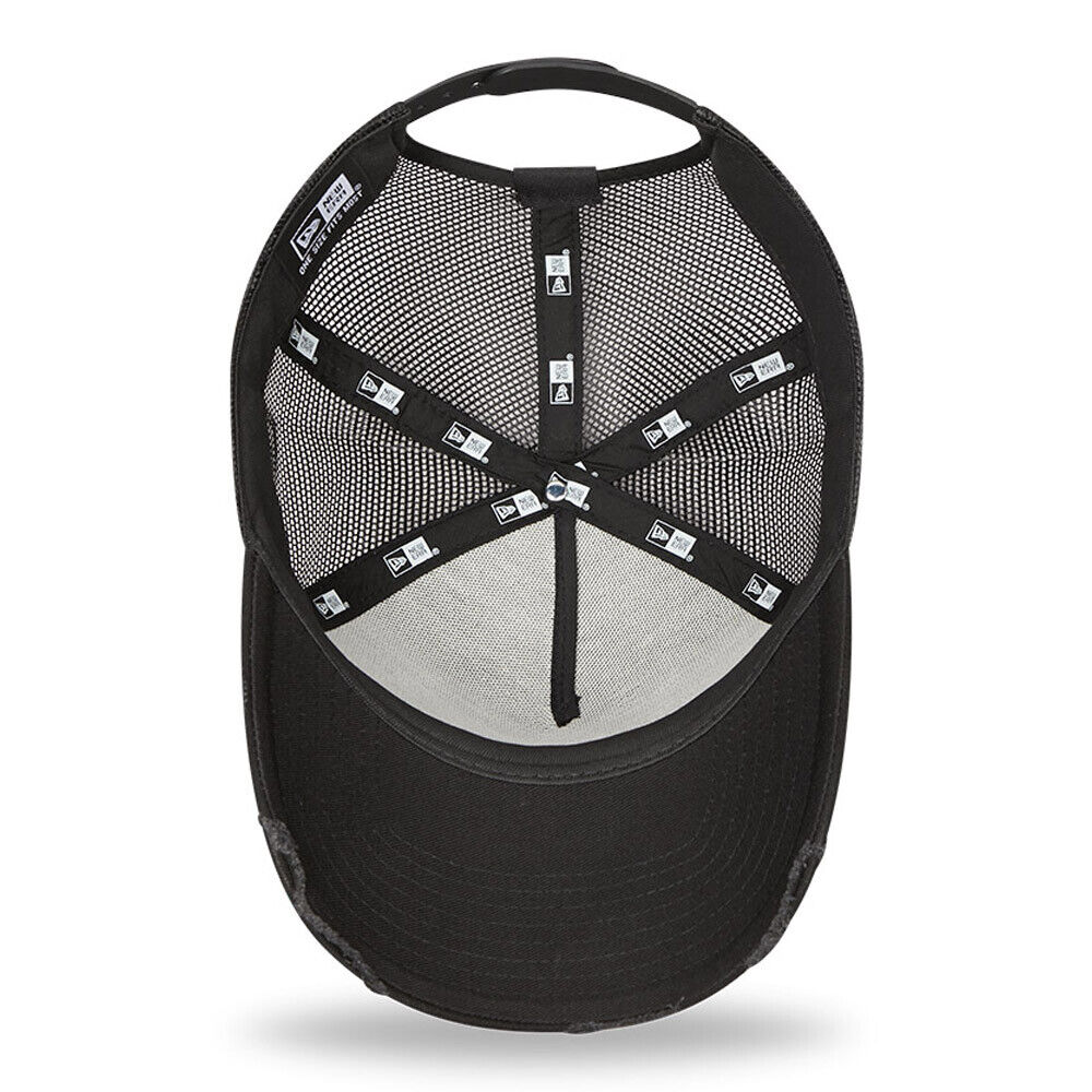 Official New Era Moto Guzzi Distressed Black Truckers Baseball Cap - 60221447