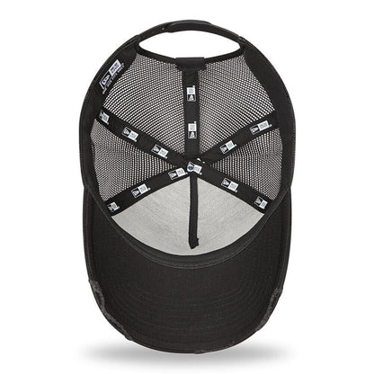 Official New Era Moto Guzzi Distressed Black Truckers Baseball Cap - 60221447